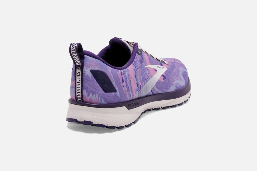 Brooks Revel 4 Road Loopschoenen Dames - Paars/Zilver/Roze - 159782IXL